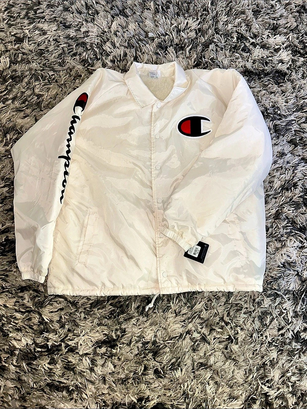 Champion Sherpa-Lined Coaches Jacket White XXL